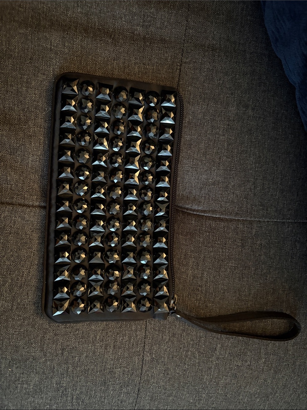 LOFT Black Studded Wristlet Clutch